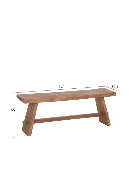 Παγκάκι Εξωτερικού Χώρου Ξύλινο 121x30.5x45cm