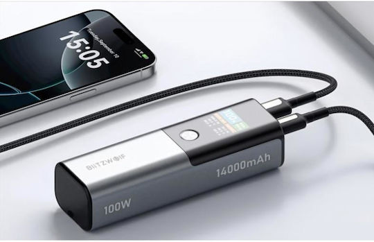 BlitzWolf BW-P23 Power Bank 14000mAh 100W with USB-A Output Port and USB-C Output Port Power Delivery Quick Charge Multicolour