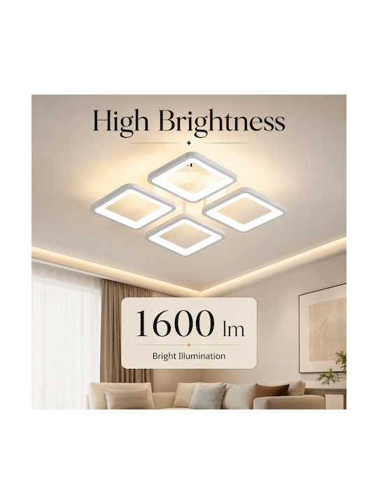 Lightplanet Πλαφονιέρα Οροφής 42εκ. Μπεζ με Ενσωματωμένο LED και Τηλεχειριστήριο
