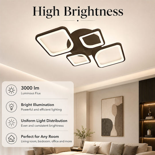Lightplanet Smart Deckenleuchte Braun mit Integrierter LED und Fernbedienung