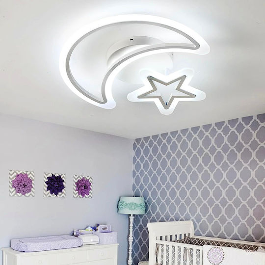 Lightplanet Πλαφονιέρα Οροφής Λευκή με Ενσωματωμένο LED και Τηλεχειριστήριο