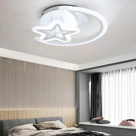 Lightplanet Πλαφονιέρα Οροφής Λευκή με Ενσωματωμένο LED και Τηλεχειριστήριο