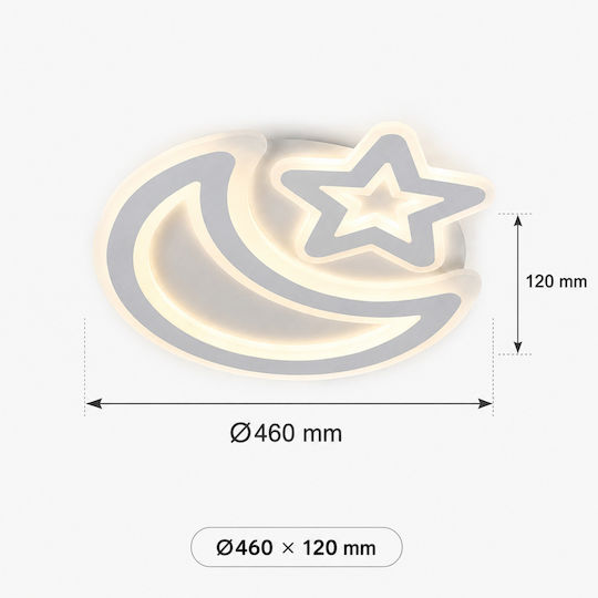 Lightplanet Πλαφονιέρα Οροφής Λευκή με Ενσωματωμένο LED και Τηλεχειριστήριο