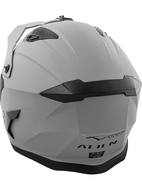 A-Pro Alien Matt Сиво Каска за Мотор Modular ECE 22.06 1300гр със Sunvisor