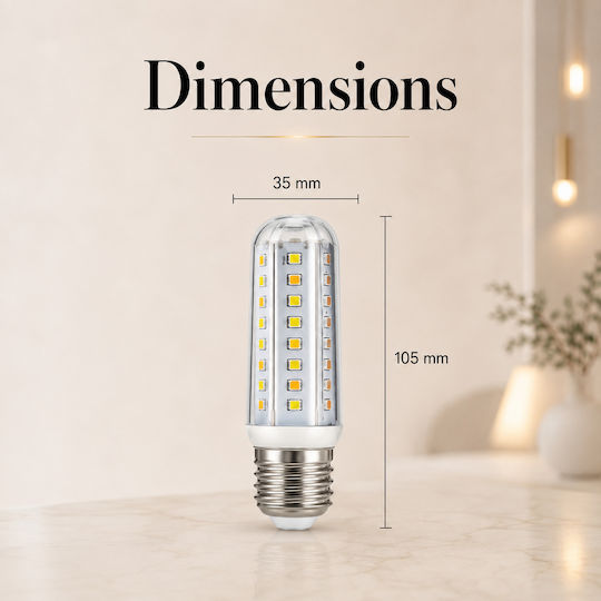 Lightplanet Bec LED 9W Pentru Dulie E27 și Formă T10