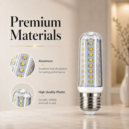 Lightplanet Bec LED 9W Pentru Dulie E27 și Formă T10