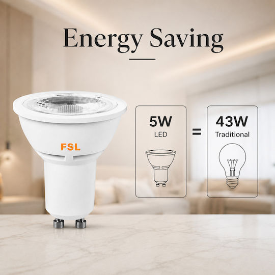 Lightplanet Bec Bec LED 5W Pentru Bază De Bec GU10 Alb Cald