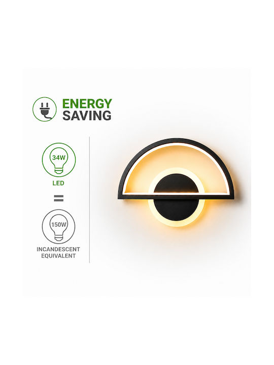 Lightplanet Lumină de Perete cu LED Integrat Negru