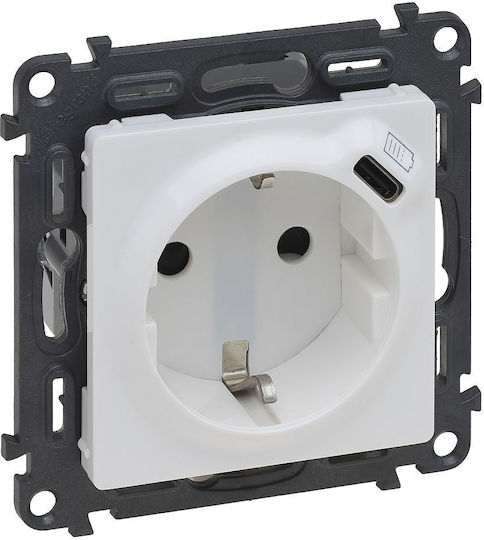 Legrand Valena Life Power Socket with 1 USB Port White 1pcs