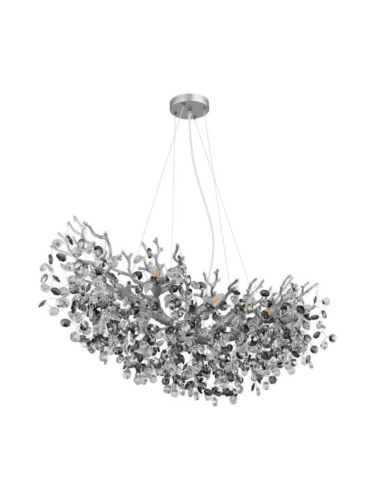 Globo Lighting Πολυέλαιος με Κρύσταλλα Ασημί Globo Lighting Πολυέλαιος με Κρύσταλλα Ασημί
