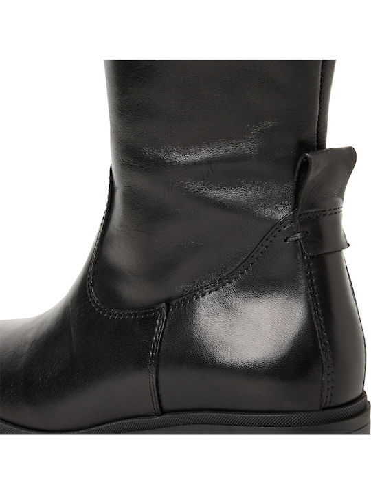 Leder Damenstiefel Schwarz