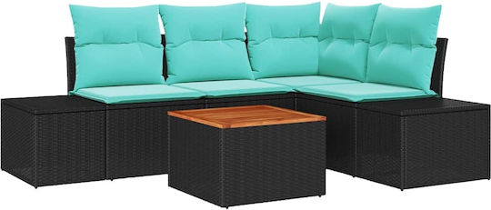 Garten- und Outdoor-Möbelsets Wohnzimmer Typsatz 5 Stück mit Kissen Vidaxl