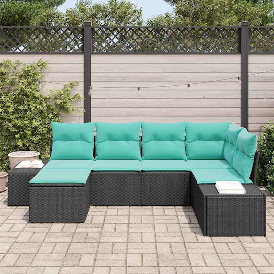 Garden & Outdoor Furniture Sets Living Room Set 6 Pieces Turquoise with Pillows