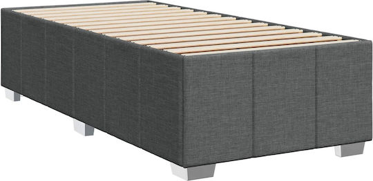Einzelbett Mit Stoff Dunkelgrau Mit Lattenrost & Matratze 80x200cm