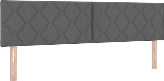 Dunkles Wandbett King Size Mit Samt Dunkelgrau Mit Lattenrost & Matratze 180x200cm
