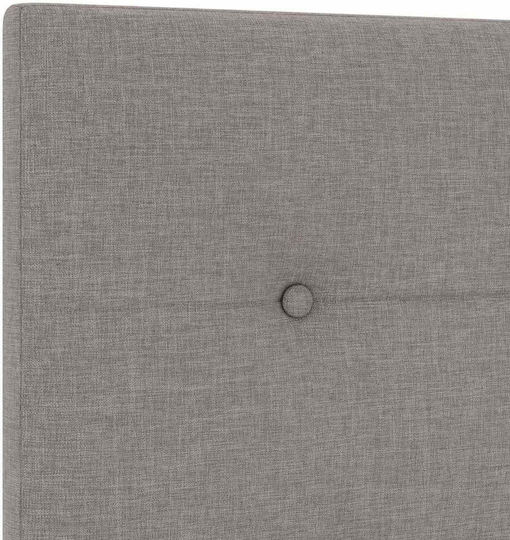 Pat Montat Pe Perete Single Tapițat Cu Material Taupe Cu Plăci Și Saltea 90x200cm