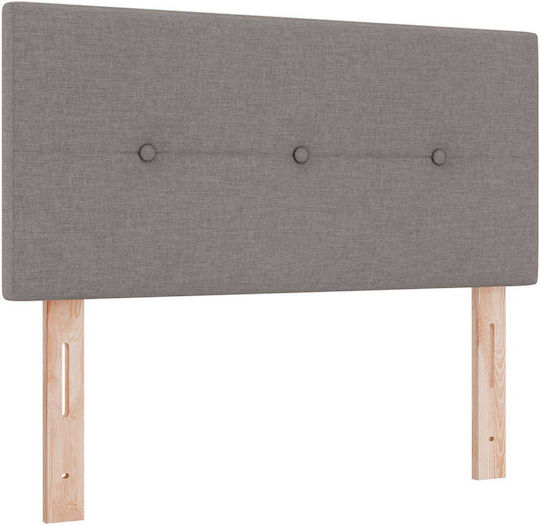 Pat Montat Pe Perete Single Tapițat Cu Material Taupe Cu Plăci Și Saltea 90x200cm