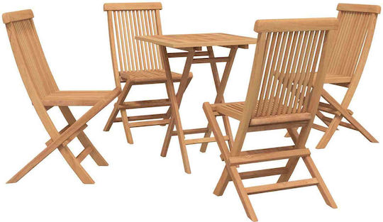 Garten- und Outdoor-Möbelset 5 Stück Natürliche