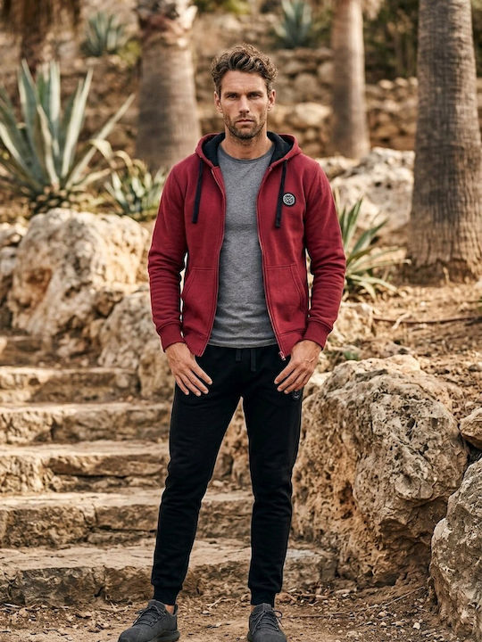 Burgundische Sweatshirts für Herren mit Kapuze