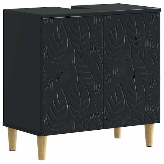 vidaXL Badezimmer Waschtisch-Einheiten Ohne Waschbecken M59.5xB31.5xH59cm Schwarz