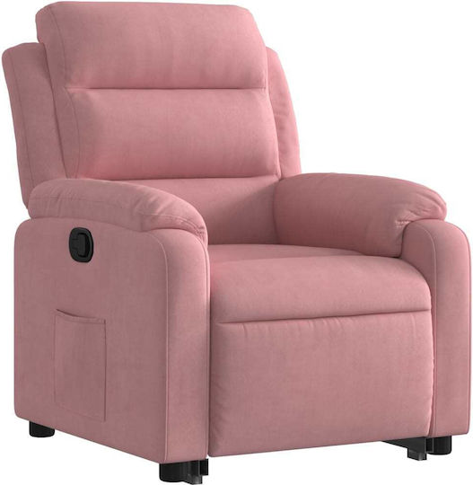 Relax Sessel mit Fußhocker Samt Rosa 75x92.5x100cm