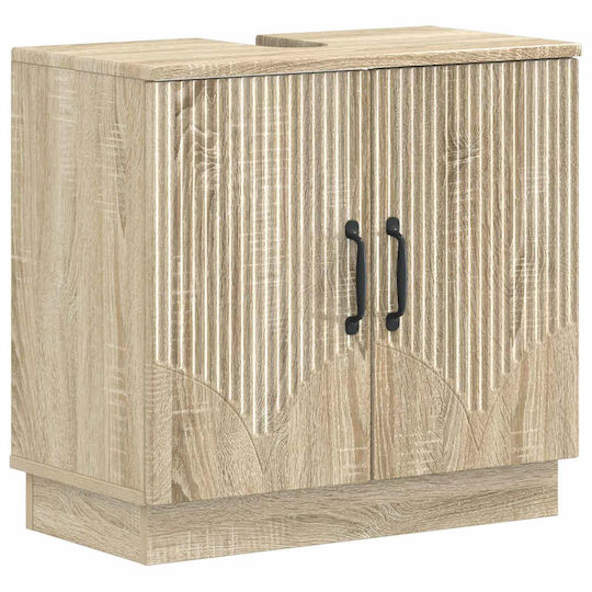 vidaXL Badezimmer Waschtisch-Einheiten Ohne Waschbecken mit Schrank & Säule Aus Bearbeitetem Holz