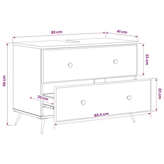 vidaXL Dulap de baie fără lavoar L82xA41xÎ59cm Alb