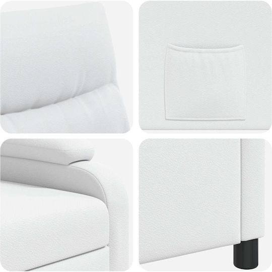 Relax Sessel aus Künstliches Leder Weiß 66x95x100cm Relax Sessel aus Künstliches Leder Weiß 66x95x100cm