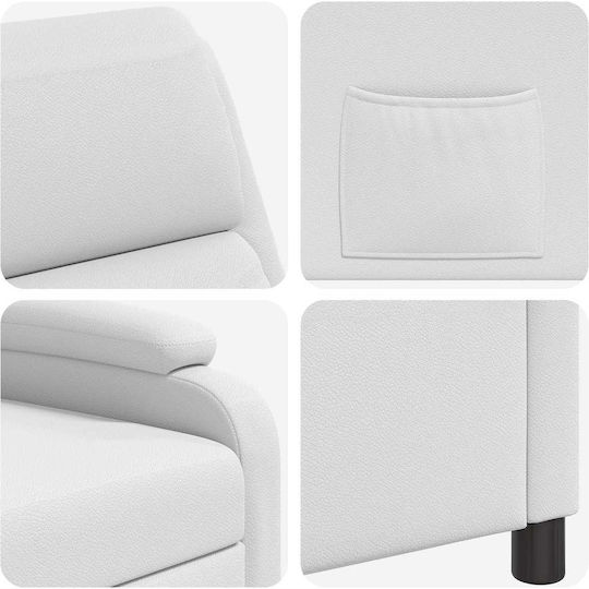 Relax Sessel aus Künstliches Leder Weiß 66x95x100cm Relax Sessel aus Künstliches Leder Weiß 66x95x100cm