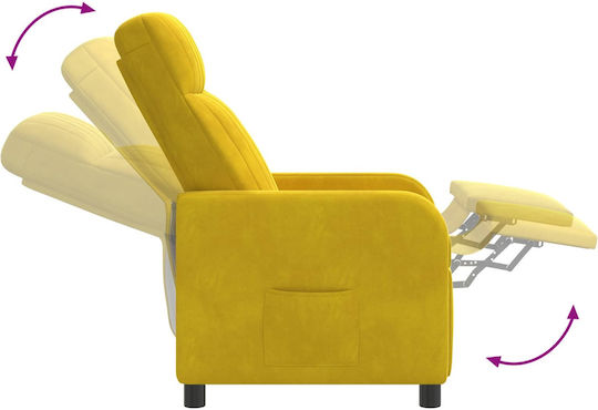Relax Sessel Samt Gelb 66x95x100cm