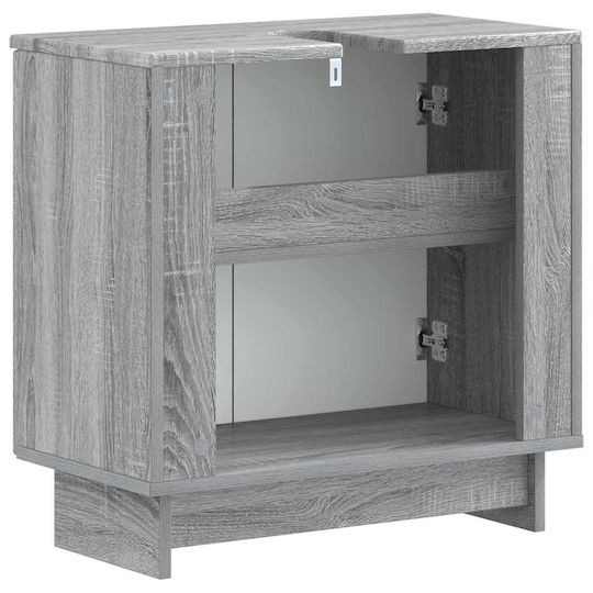 vidaXL Badezimmer Waschtisch-Einheit Ohne Waschbecken M59.5xB31.5xH59cm Grau