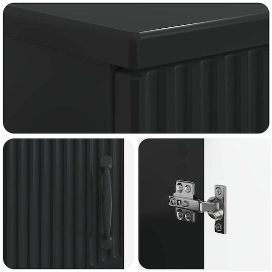 vidaXL Bathroom Vanity Unit without Sink W59.5xD31.5xH56cm Black