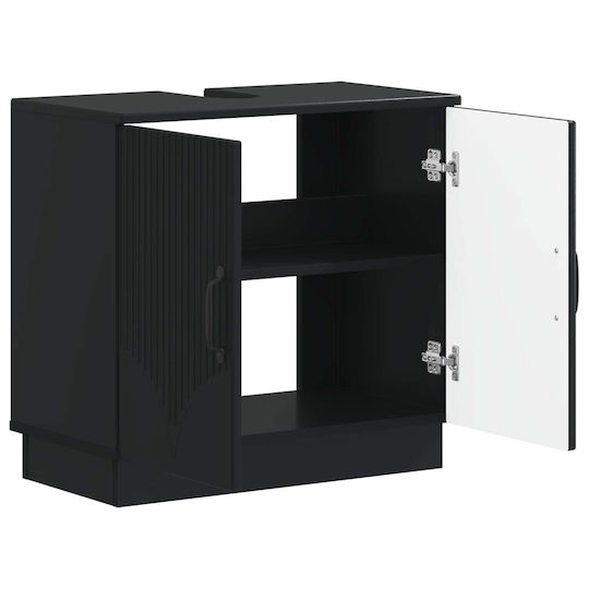 vidaXL Bathroom Vanity Unit without Sink W59.5xD31.5xH56cm Black