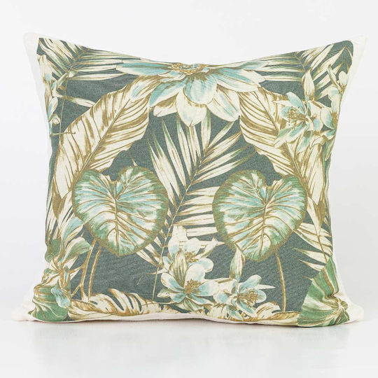 Borea Decorative Pillow Case Printed 46 Made of 100% Cotton Cream 45x45cm