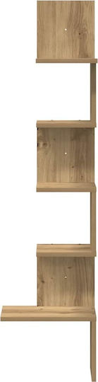 Eckiges Wandregal Eiche 32x32x127.5cm