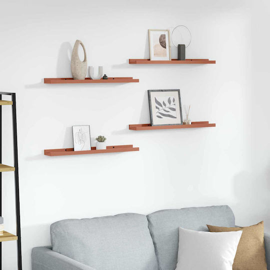 Wall Shelves (4 Pieces) 60x9x3cm Red