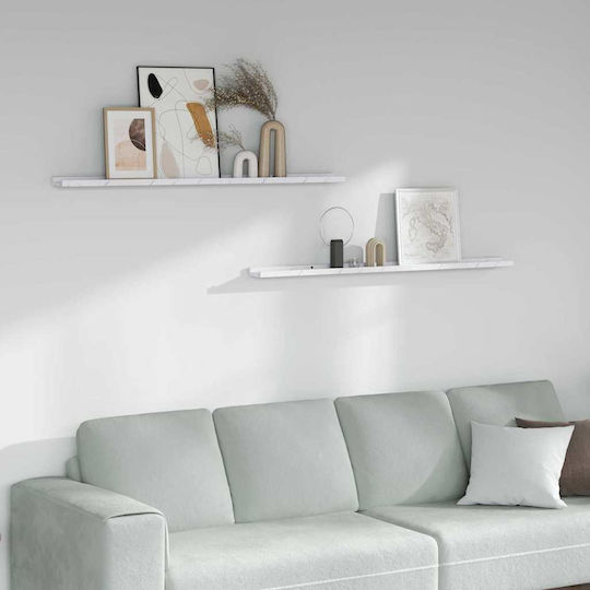 Wall Shelves (2 Pieces) 115x9x3cm White Wall Shelves (2 Pieces) 115x9x3cm White