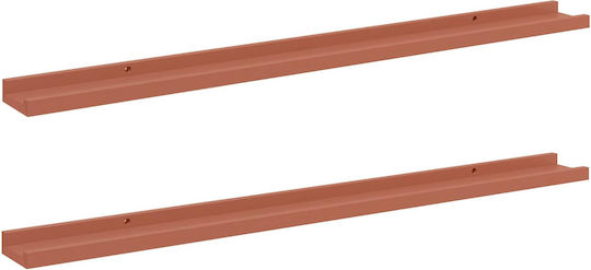 Red Wall Shelves 2 Pieces 100x9x3cm
