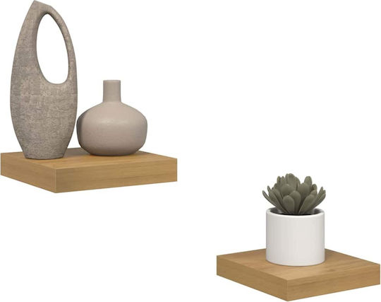 Brown Wall Shelves 2 Pieces 23x23.5x4cm
