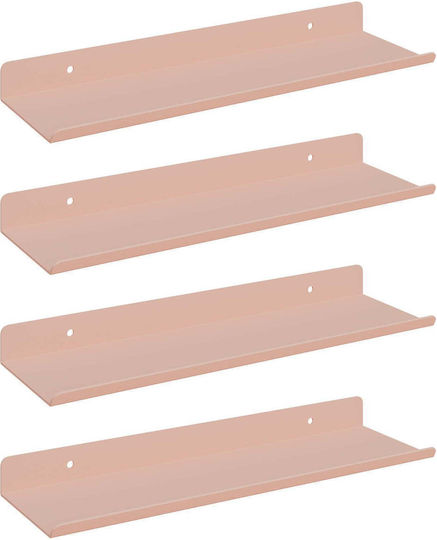 Pink Wall Shelves 4 Pieces 30x9x2.5cm