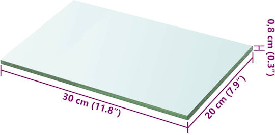 Wall Shelves Transparent 2 Pieces 20x30x0.8cm