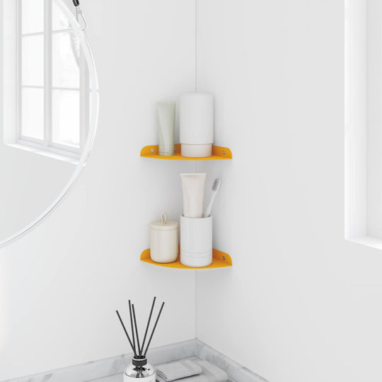 Floating Shelves Chamomile Yellow 2 Pieces 15x15x2 cm