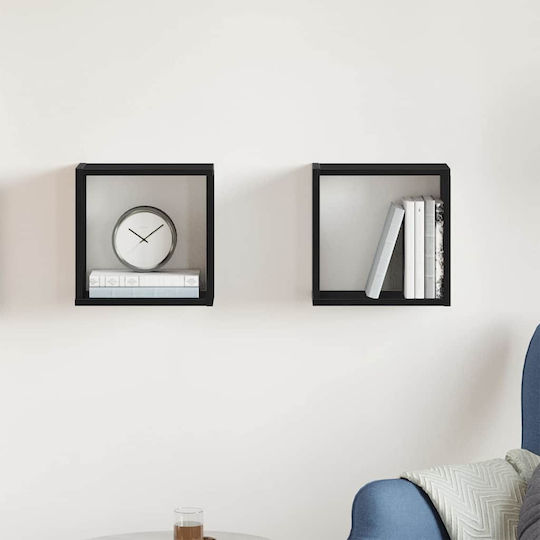 Wall Shelves (2 Pieces) 30x15x30 cm Black Oak Wall Shelves (2 Pieces) 30x15x30 cm Black Oak
