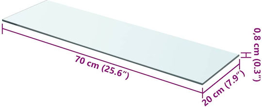 Ράφι Διάφανο 70x20x0.8εκ.