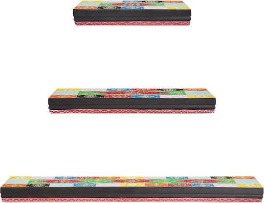 Mehrfarbige Wandregale (3 Stück) 100x20x6cm