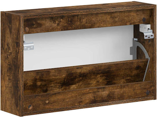 Ede Метален Черен Шкаф за Обувки с Накланящи се Рафтове Д71xШ17xВ43cm
