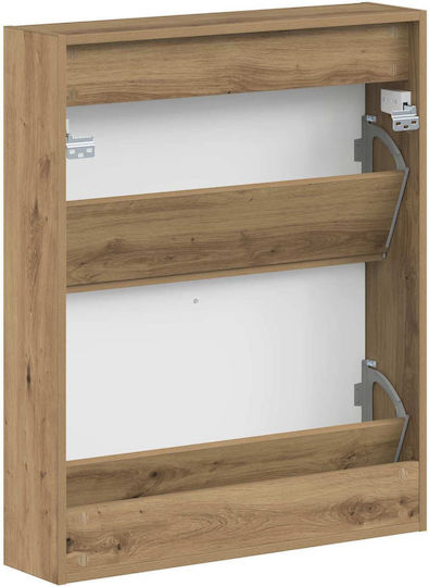 Haarlem Метален Шкаф за Обувки Бежов с Накланящи се Рафтове Д71xШ17xВ86cm