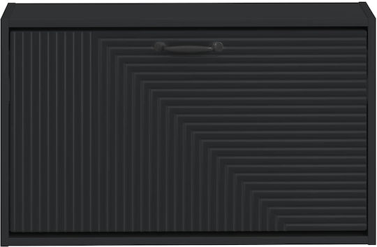 Haarlem Метален Шкаф за Обувки Черен с Накланящи се Рафтове Д71xШ17xВ43cm