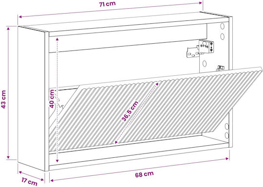 Wooden Shoe Organizer Arnhem 71x17x43cm