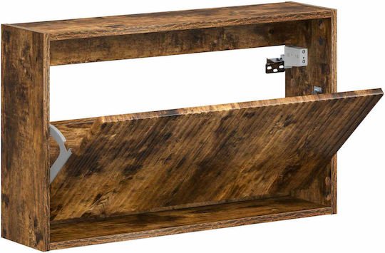 Arnhem Дървен Шкаф за Обувки Кафяв с Накланящи се Рафтове 71x17x43 cm